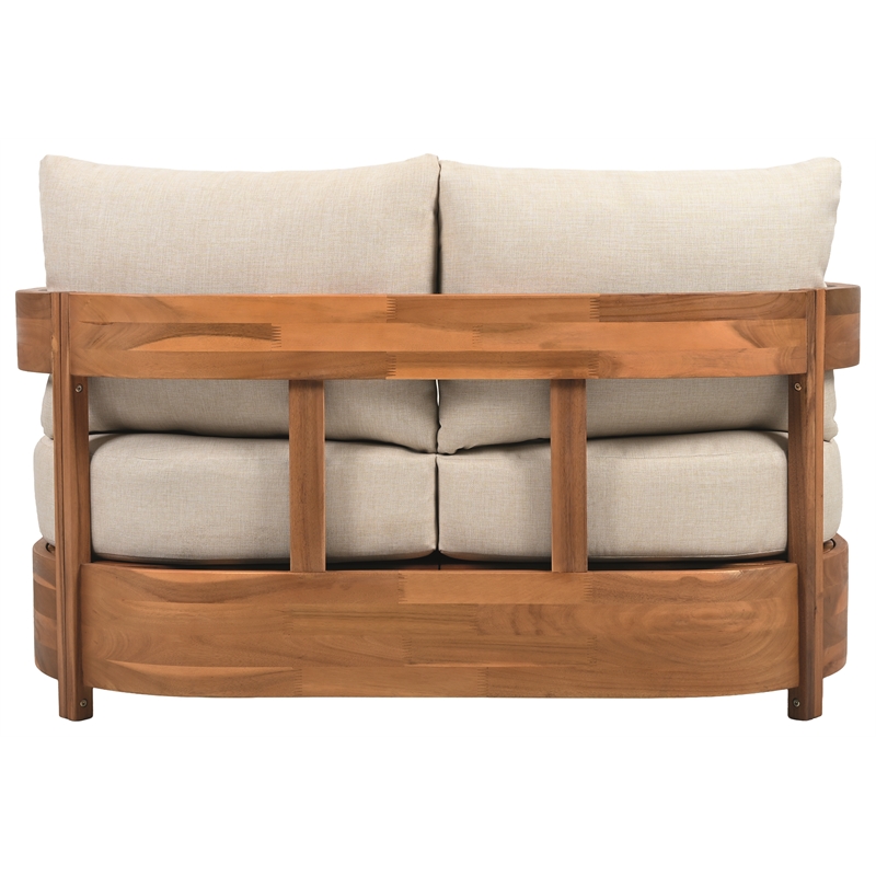 Safavieh Kento Wood Daybed in Natural / Taupe