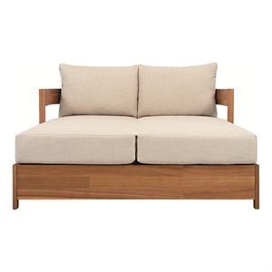 Safavieh Kento Wood Daybed in Natural / Taupe