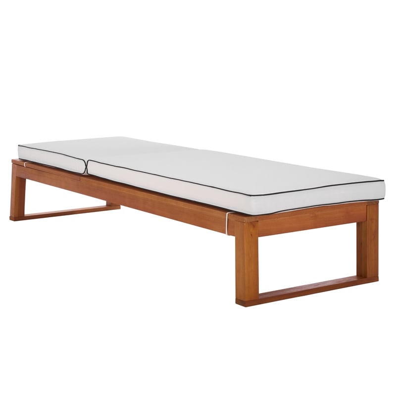 Safavieh Sophie Wood Lounger in Natural / Beige