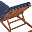 Safavieh Sophie Wood Lounger in Natural / Navy
