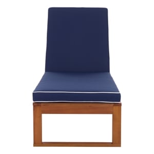 Safavieh Sophie Wood Lounger in Natural / Navy