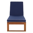 Safavieh Sophie Wood Lounger in Natural / Navy