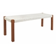 Safavieh Aquina Wood and Fabric Dining Set in Natural / White