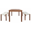 Safavieh Aquina Wood and Fabric Dining Set in Natural / White