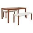 Safavieh Aquina Wood and Fabric Dining Set in Natural / White