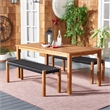 Safavieh Aquina Wood and Fabric Dining Set in Natural / Black