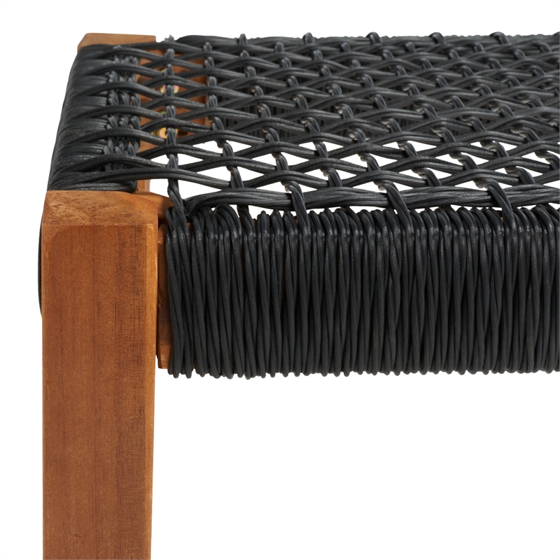 Safavieh Aquina Wood and Fabric Dining Set in Natural / Black