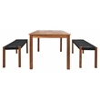 Safavieh Aquina Wood and Fabric Dining Set in Natural / Black