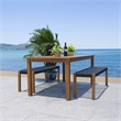 Safavieh Aquina Wood and Fabric Dining Set in Natural / Black