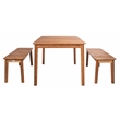 Safavieh Europa Wood and Fabric Dining Set in Natural