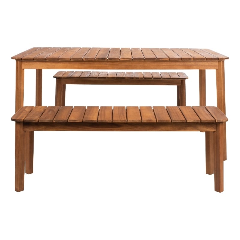 Safavieh Europa Wood and Fabric Dining Set in Natural