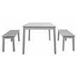 Safavieh Europa Wood and Fabric Dining Set in Gray