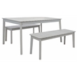 Safavieh Europa Wood and Fabric Dining Set in Gray