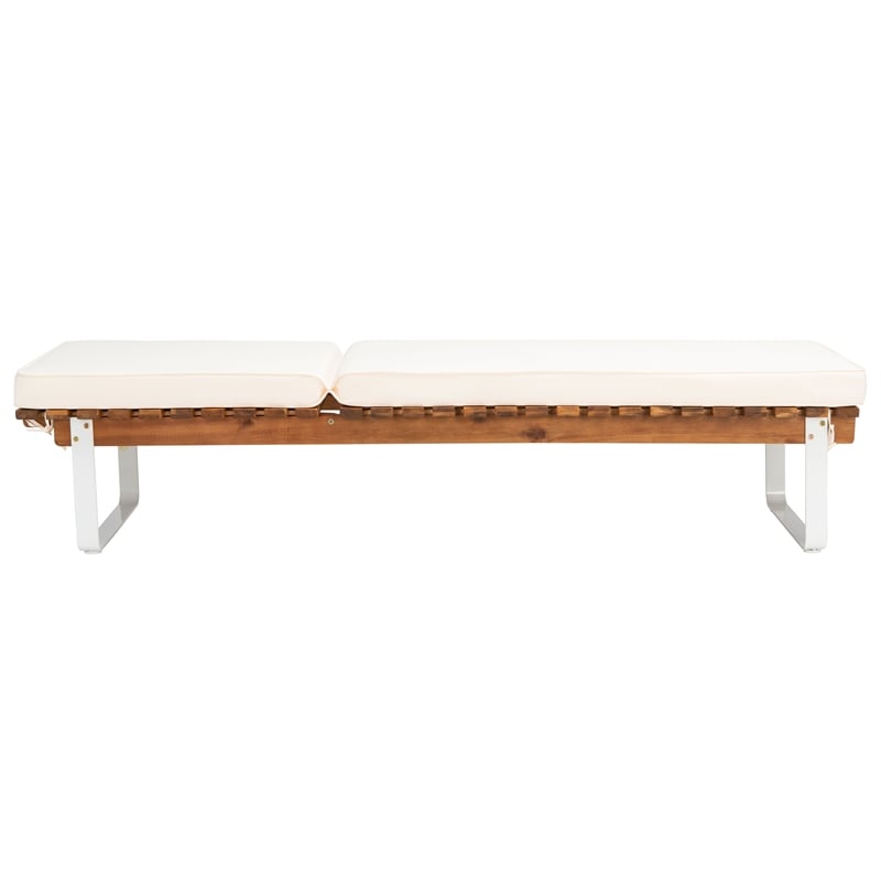 Safavieh Nuca Wood Sunlounger in Natural / White
