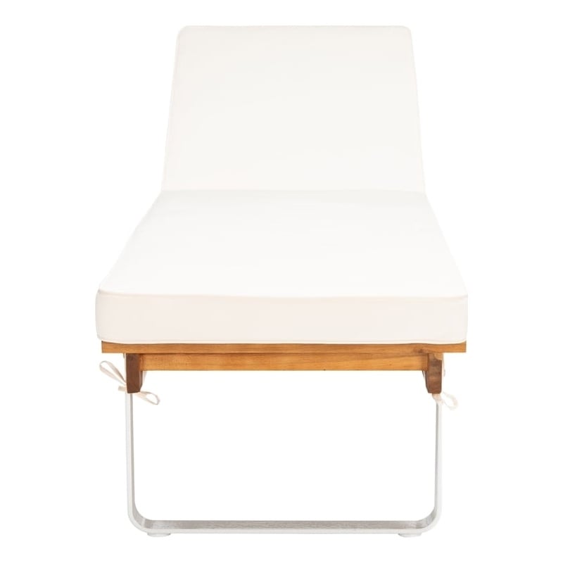Safavieh Nuca Wood Sunlounger in Natural / White