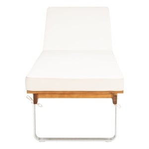 Safavieh Nuca Wood Sunlounger in Natural / White