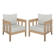 Safavieh Owen Wood Chair Set of 2 in Oak / Ivory