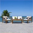 Safavieh Alda 4 Pc Wood Living Set  in Natural / Beige