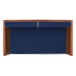 Safavieh Alda 4 Pc Wood Living Set in Natural / Navy
