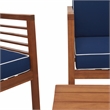 Safavieh Alda 4 Pc Wood Living Set in Natural / Navy