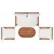 Safavieh Deacon 4 Pc Wood Living Set in Natural / Beige
