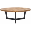 Safavieh Leo Round Wood Coffee Table 3 Legs in Natural / Black