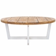 Safavieh Leo Round Wood Coffee Table 4 Legs in Natural / White