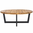 Safavieh Leo Round Wood Coffee Table 4 Legs in Natural / Black