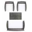 Safavieh Bandele 4Pc Wicker and Rattan Living Set in Gray / Brown / White