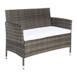 Safavieh Bandele 4Pc Wicker and Rattan Living Set in Gray / Brown / White
