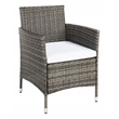 Safavieh Bandele 4Pc Wicker and Rattan Living Set in Gray / Brown / White