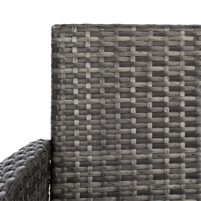 Safavieh Bandele 4Pc Wicker and Rattan Living Set in Gray / Brown / White
