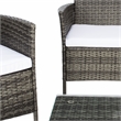 Safavieh Bandele 4Pc Wicker and Rattan Living Set in Gray / Brown / White