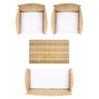 Safavieh Bandele 4Pc Wicker and Rattan Living Set in Natural / White