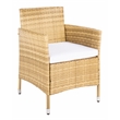 Safavieh Bandele 4Pc Wicker and Rattan Living Set in Natural / White