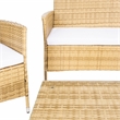 Safavieh Bandele 4Pc Wicker and Rattan Living Set in Natural / White
