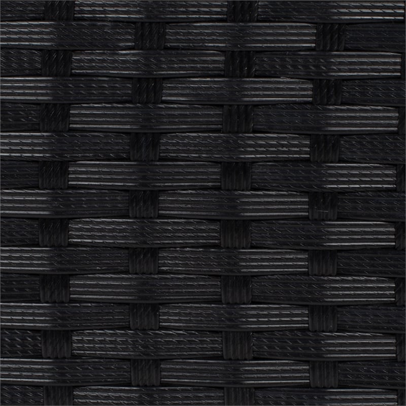 Safavieh Bandele 4Pc Wicker and Rattan Living Set in Black / Light Gray