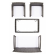 Safavieh Bassey 4Pc Wicker and Rattan Living Set in Gray / Brown / White
