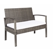 Safavieh Bassey 4Pc Wicker and Rattan Living Set in Gray / Brown / White