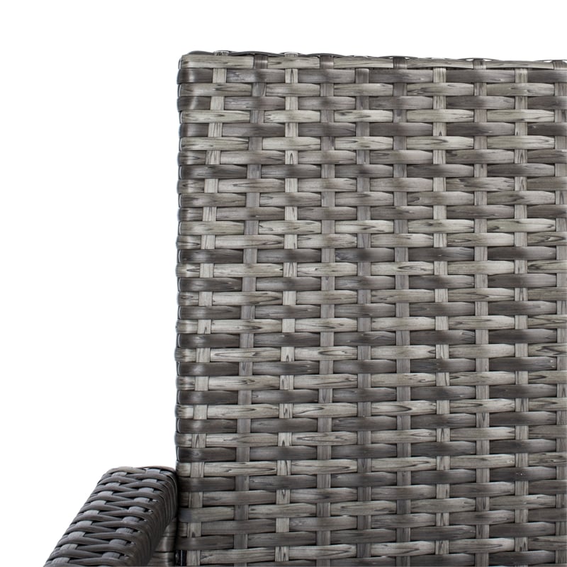 Safavieh Bassey 4Pc Wicker and Rattan Living Set in Gray / Brown / White