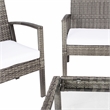Safavieh Bassey 4Pc Wicker and Rattan Living Set in Gray / Brown / White