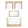 Safavieh Bassey 4Pc Wicker and Rattan Living Set in Natural / White
