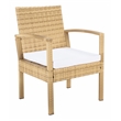 Safavieh Bassey 4Pc Wicker and Rattan Living Set in Natural / White