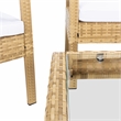 Safavieh Bassey 4Pc Wicker and Rattan Living Set in Natural / White