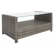 Safavieh Vellor 4 Pc Wicker and Rattan Living Set in Gray / Brown / White