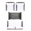 Safavieh Vellor 4 Pc Wicker and Rattan Living Set in Gray / Brown / White
