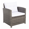 Safavieh Vellor 4 Pc Wicker and Rattan Living Set in Gray / Brown / White