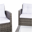 Safavieh Vellor 4 Pc Wicker and Rattan Living Set in Gray / Brown / White