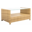 Safavieh Vellor 4 Pc Wicker and Rattan Living Set in Natural / White