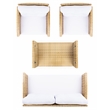 Safavieh Vellor 4 Pc Wicker and Rattan Living Set in Natural / White
